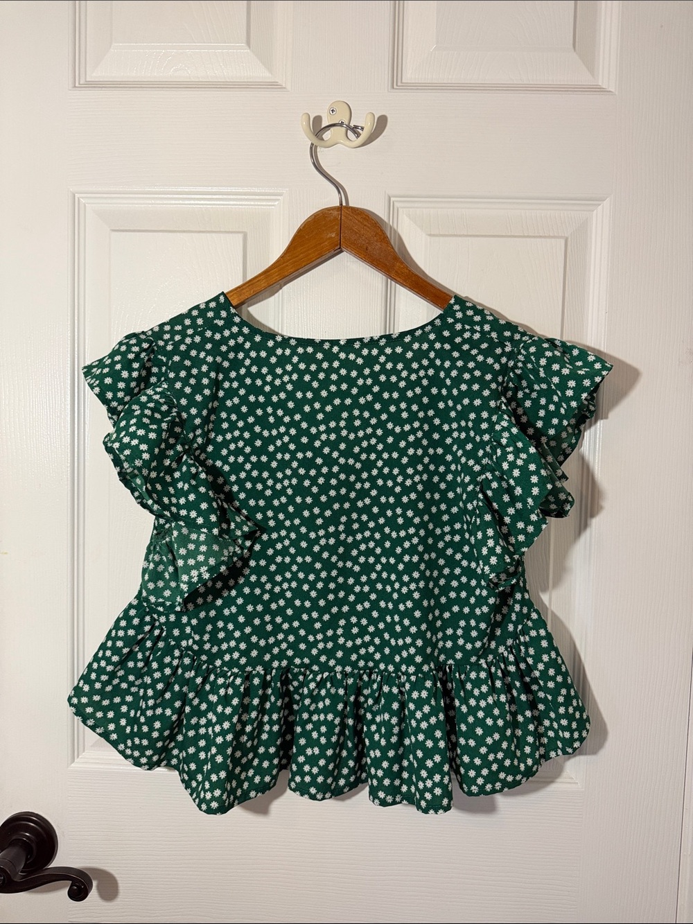 Green Ruffle Top - Picture 2 of 4